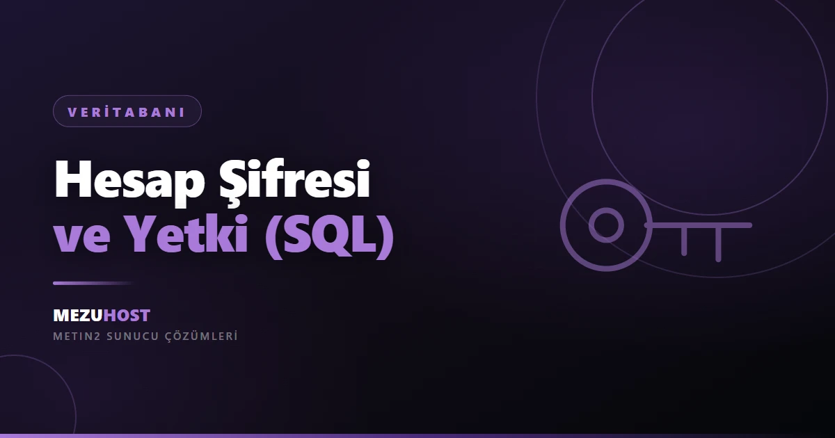 Metin2 Hesap Şifresi Değiştirme ve Yetki Verme (SQL)